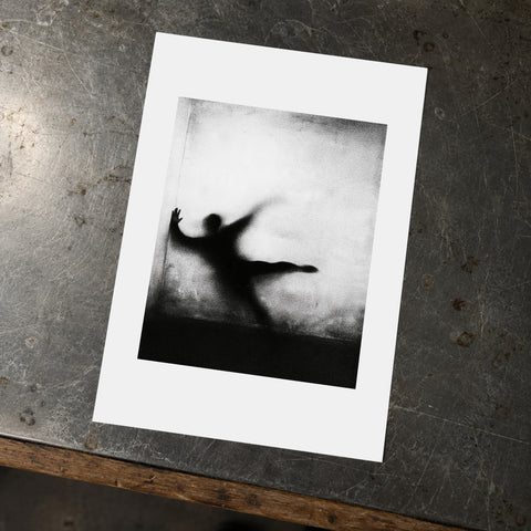 Counterform Print, A4: 21 × 29.7 cm (8.27 × 11.69 in), unframed on scratched metal. Mockup; print sold unframed.